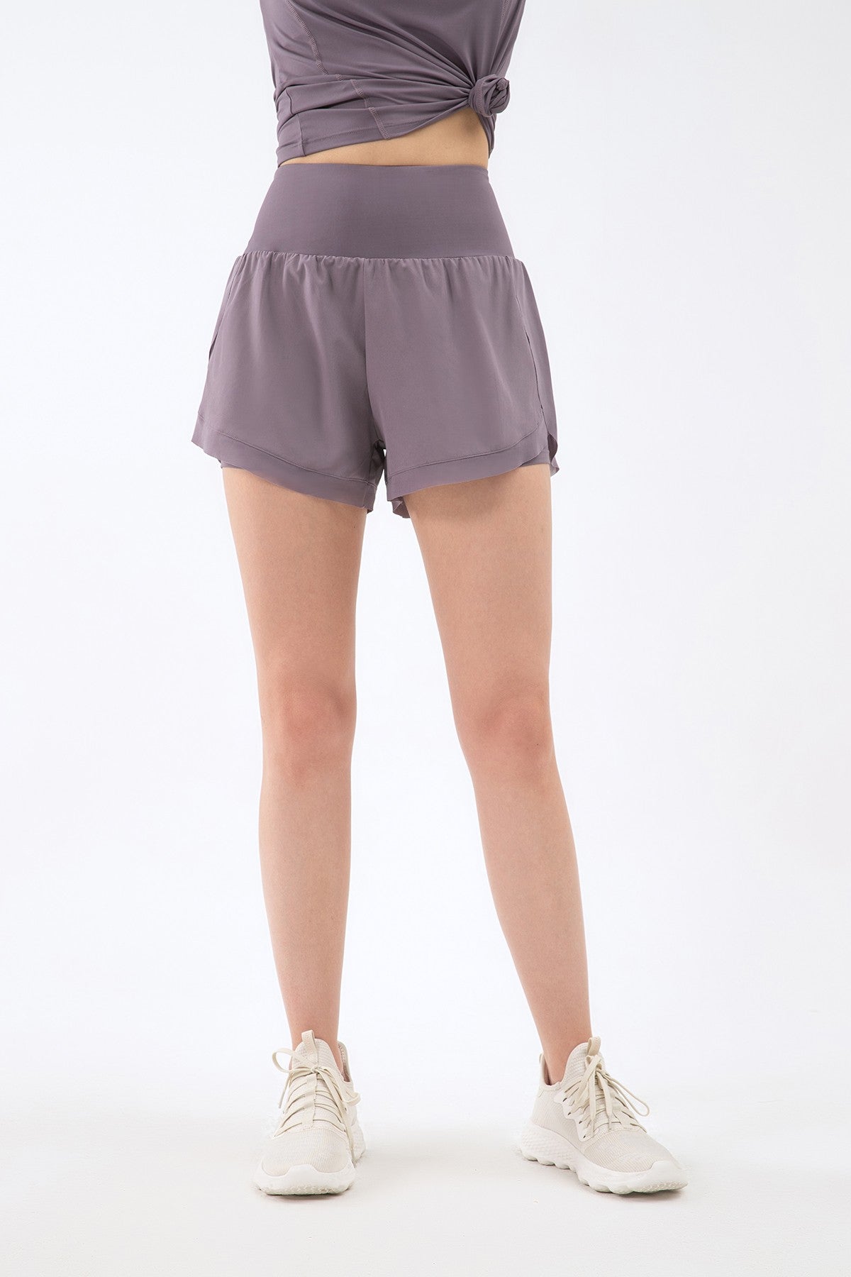 2 in 1 Running Shorts with Mesh Stitching