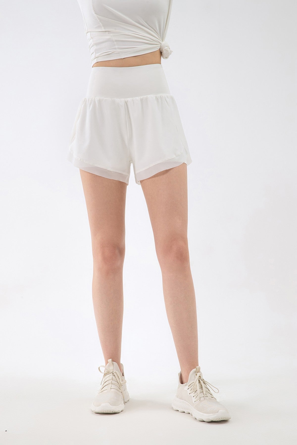 2 in 1 Running Shorts with Mesh Stitching