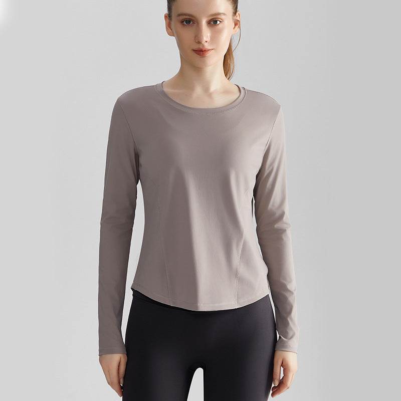 Long Sleeve Round Neckline Yoga T-Shirt | Ideal for Every Workout