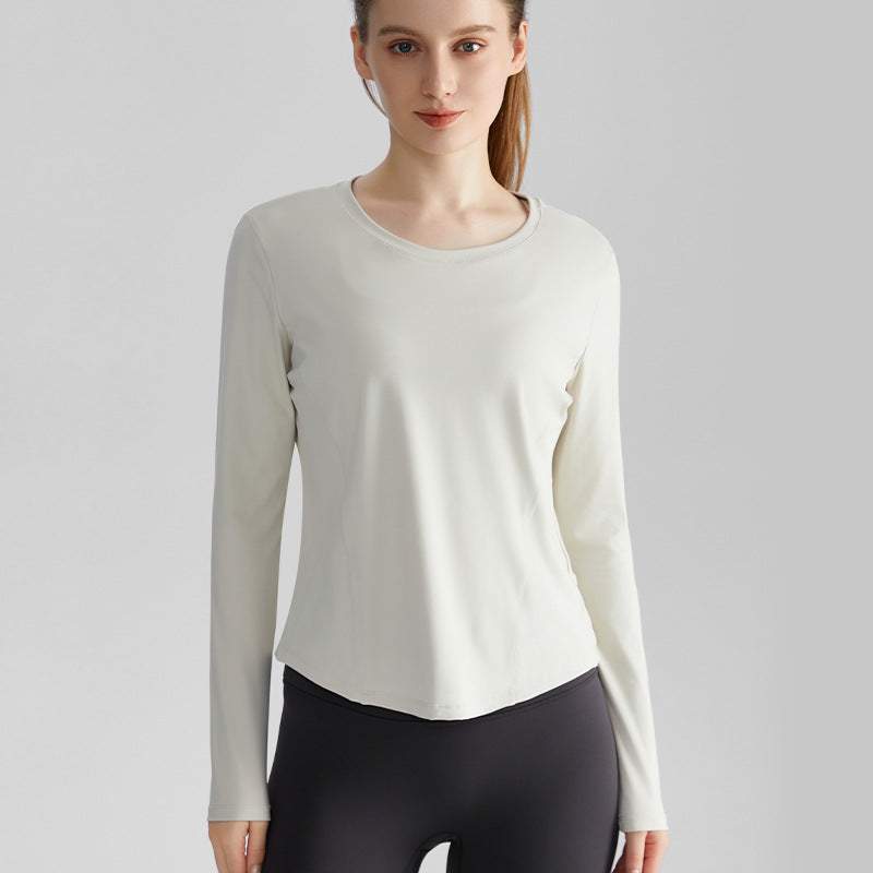 Long Sleeve Round Neckline Yoga T-Shirt | Ideal for Every Workout