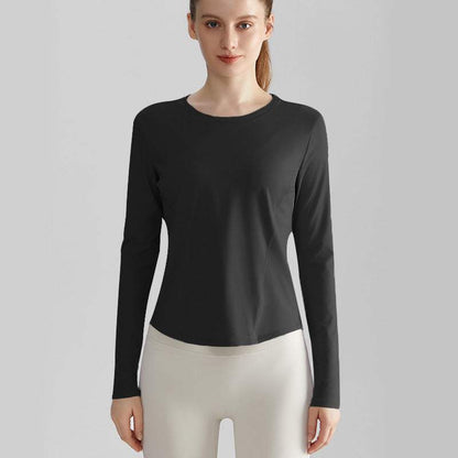 Long Sleeve Round Neckline Yoga T-Shirt | Ideal for Every Workout