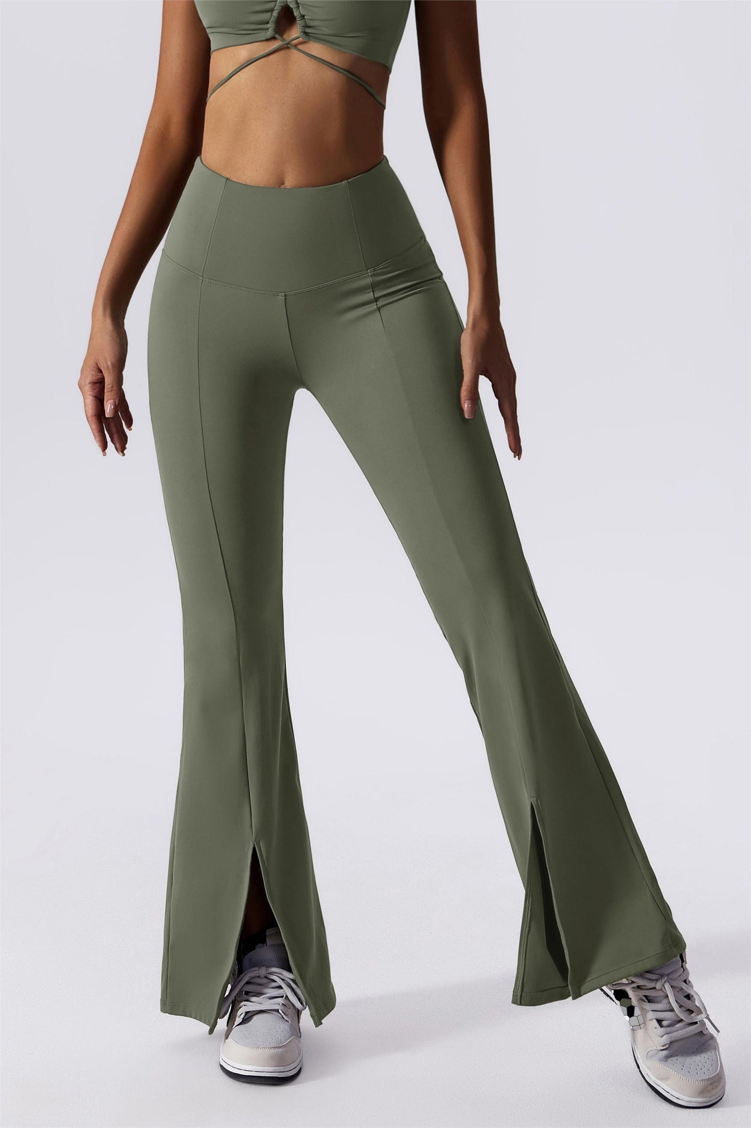 Split-Hem Flared Pants - Stylish &amp; Comfortable Yoga Wear