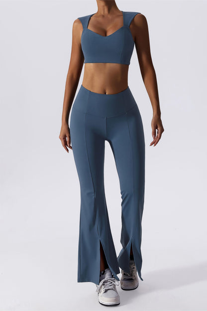 Split-Hem Flared Pants - Stylish &amp; Comfortable Yoga Wear