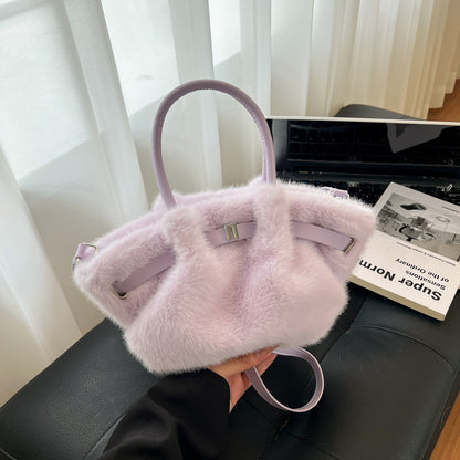 Furry Purse Fluffy Tote Bag Faux Fur Crossbody Handbag