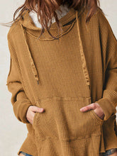 Waffle Knit Oversized Hoodies Sweater