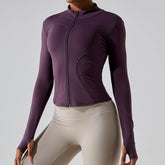 Full Zip Up Yoga Jacket with Thumb Hole