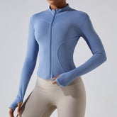 Full Zip Up Yoga Jacket with Thumb Hole