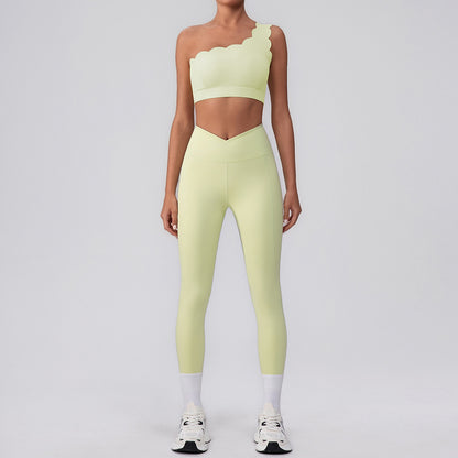 Activewear Sets with One Shoulder Sports Bra and Leggings