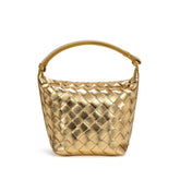 PU Woven Bucket Tote Handbag