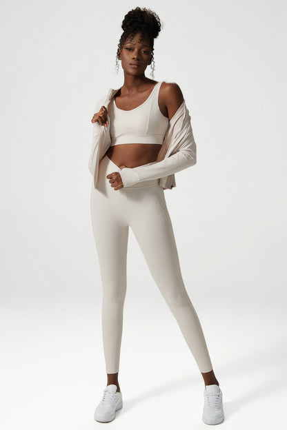 3 Piece Yoga Sets with Long Sleeve Jacket Bra and Legging