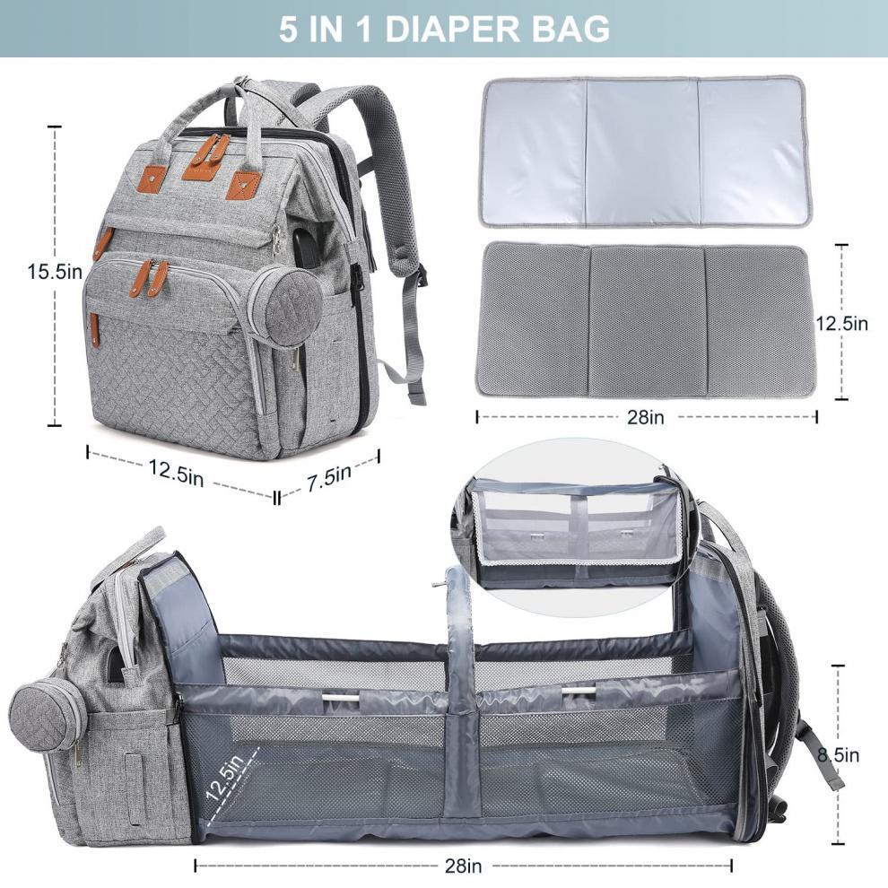 Diaper Bag Backpack with Changing Station