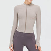 Full Zip Up Yoga Jacket with Thumb Hole