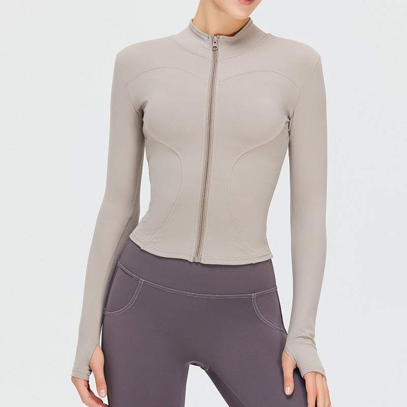 Full Zip-Up Yoga Jacket with Thumb Holes | Functional &amp; Stylish