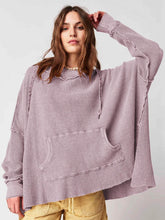 Waffle Knit Oversized Hoodies Sweater