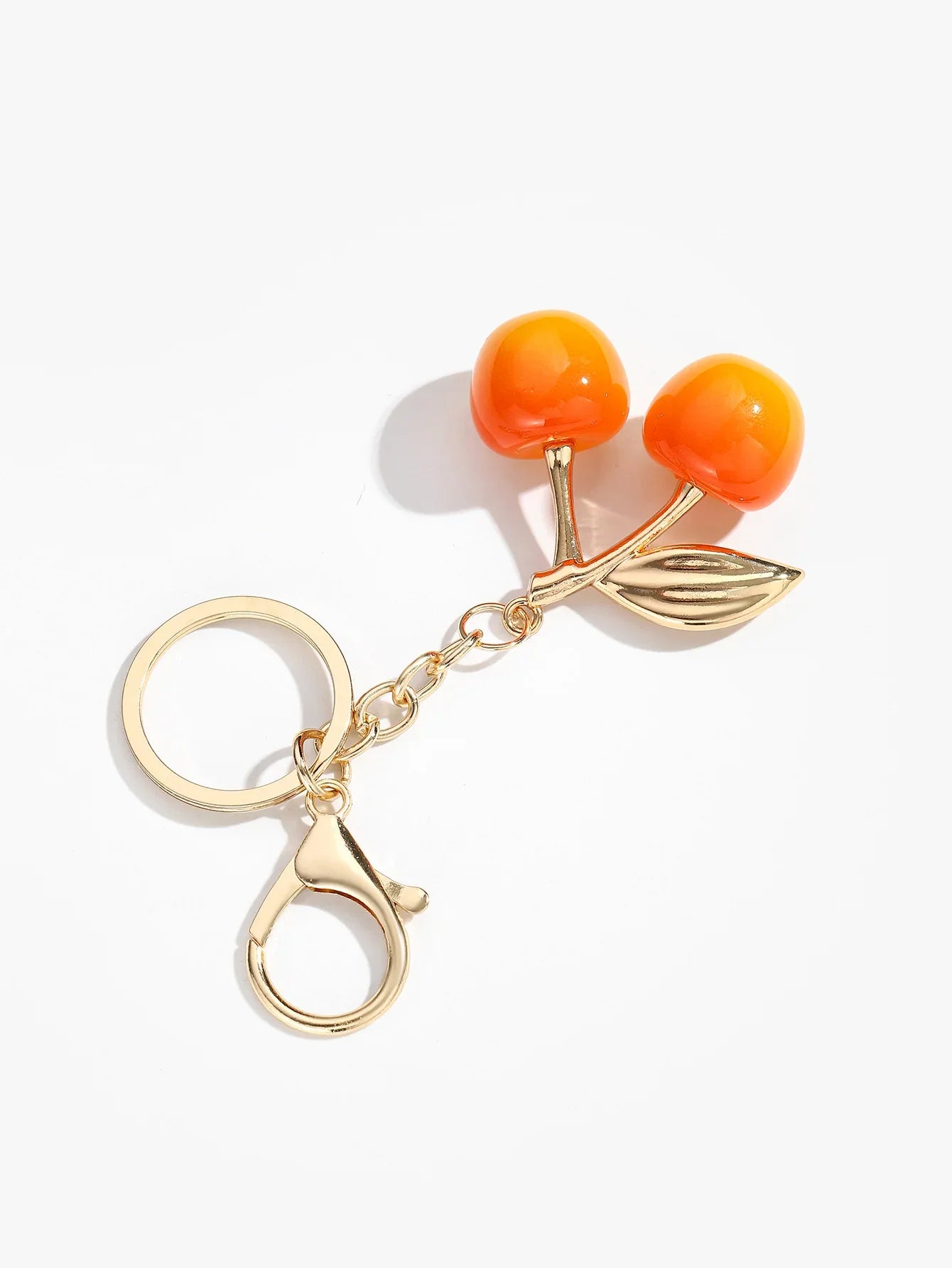 Cherry Charm Keychain - Orange
