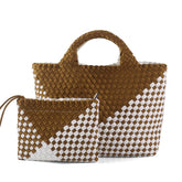 Handmade Woven Tote Bag Neoprene Handbag