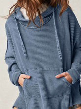 Waffle Knit Oversized Hoodies Sweater
