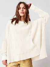 Waffle Knit Oversized Hoodies Sweater