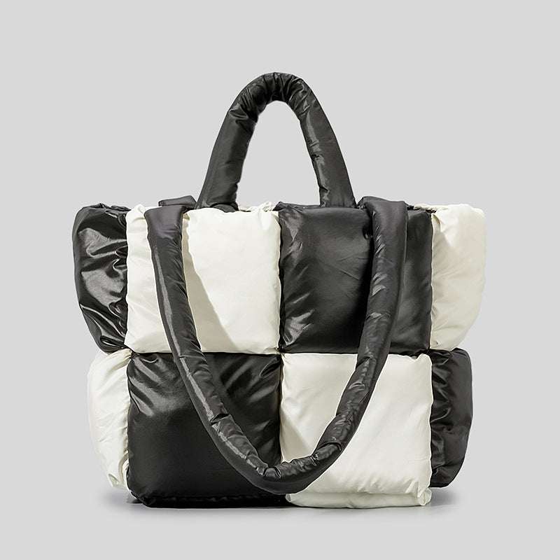 Women Tote Handbags With Padded Down Cotton: Stylish &amp; Cozy