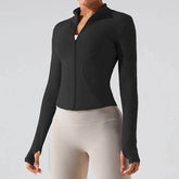 Full Zip Up Yoga Jacket with Thumb Hole