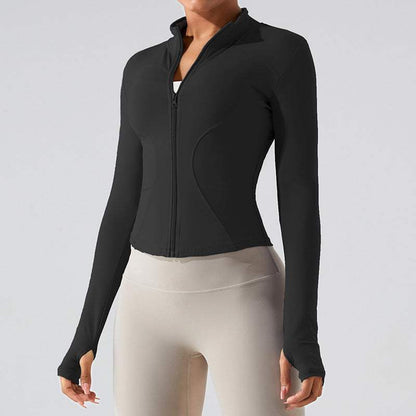 Full Zip-Up Yoga Jacket with Thumb Holes | Functional &amp; Stylish