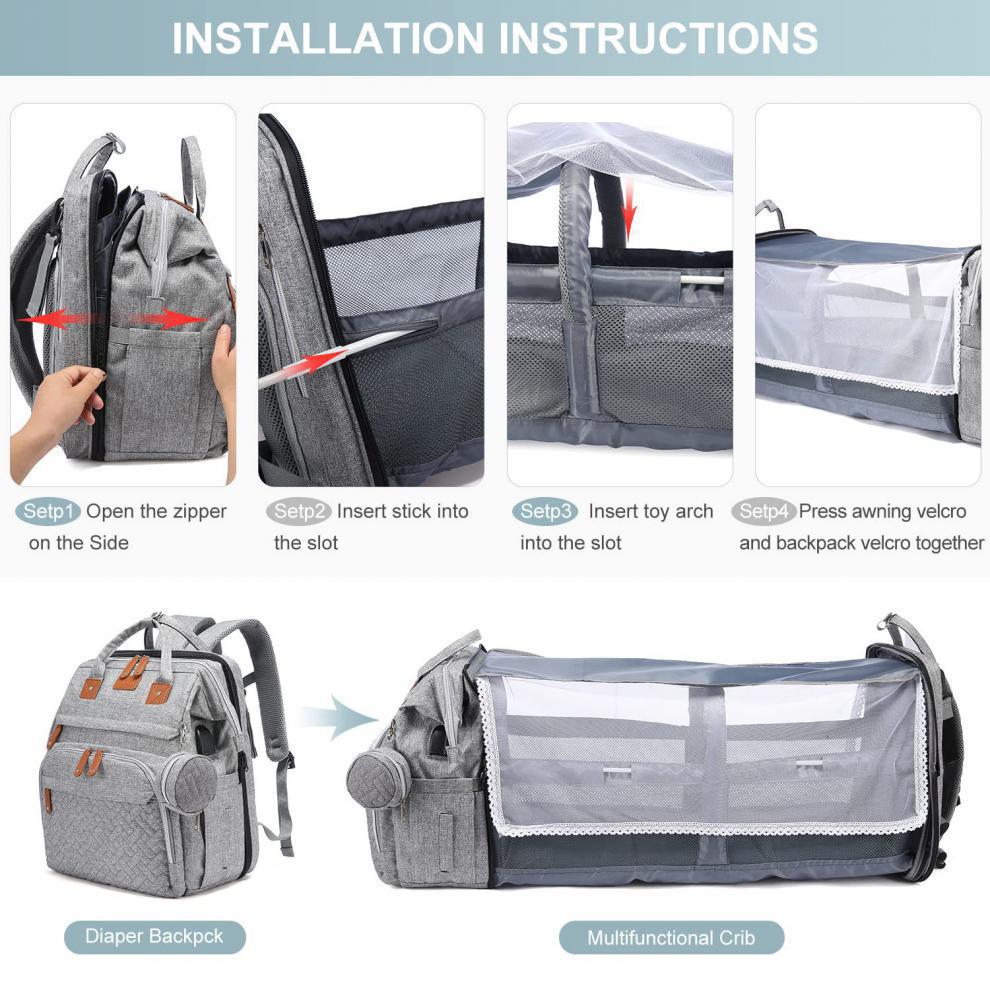 Diaper Bag Backpack with Changing Station