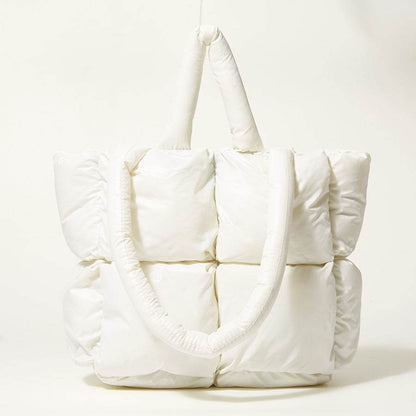 Women Tote Handbags With Padded Down Cotton: Stylish &amp; Cozy