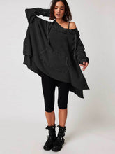 Waffle Knit Oversized Hoodies Sweater