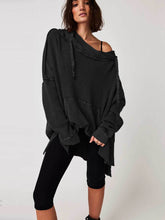 Waffle Knit Oversized Hoodies Sweater