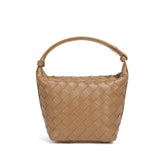PU Woven Bucket Tote Handbag