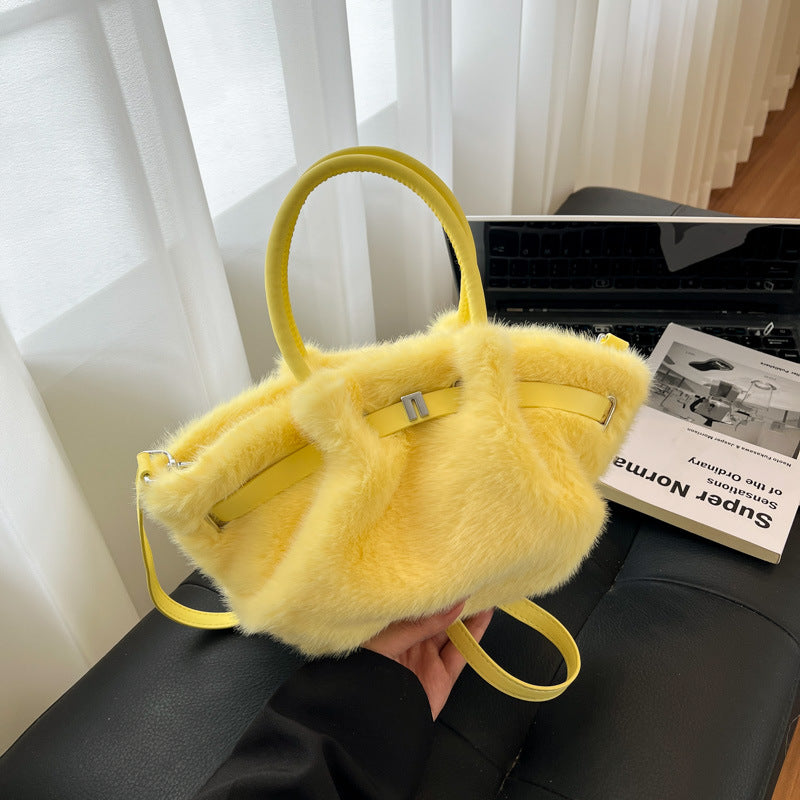 Furry Purse Fluffy Tote Bag Faux Fur Crossbody Handbag