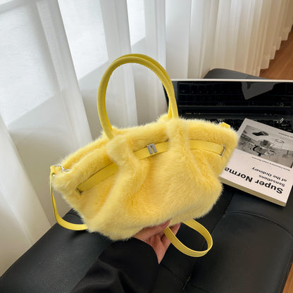 Furry Purse Fluffy Tote Bag Faux Fur Crossbody Handbag