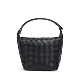 PU Woven Bucket Tote Handbag