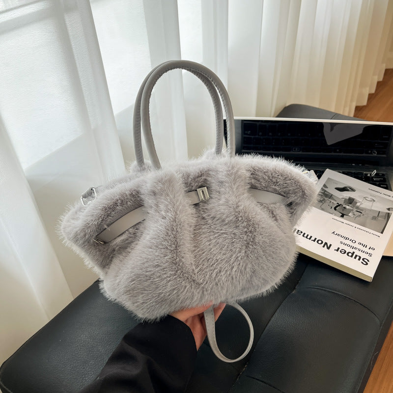 Furry Purse Fluffy Tote Bag Faux Fur Crossbody Handbag