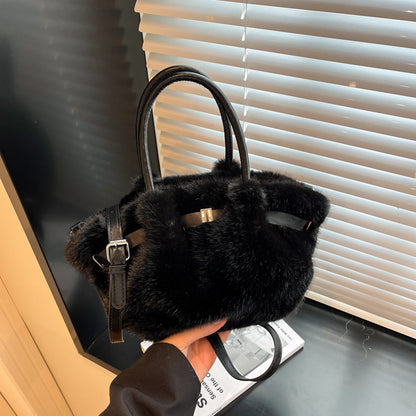 Furry Purse Fluffy Tote Bag Faux Fur Crossbody Handbag