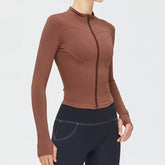 Full Zip Up Yoga Jacket with Thumb Hole
