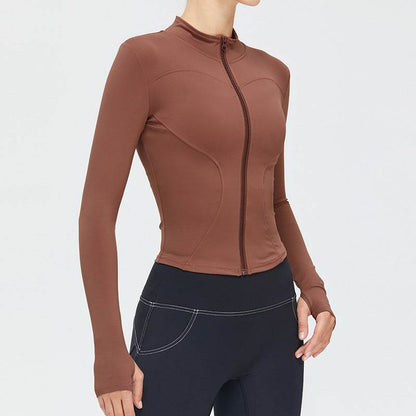 Full Zip-Up Yoga Jacket with Thumb Holes | Functional &amp; Stylish