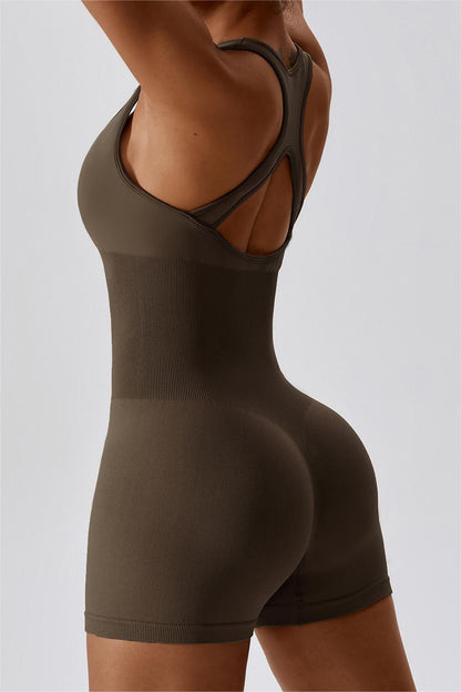 Seamless Racerback Athletic Romper - Comfort &amp; Style Awaits