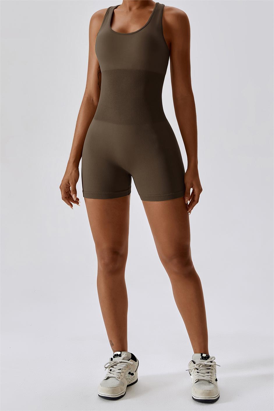 Seamless Racerback Athletic Romper - Comfort &amp; Style Awaits