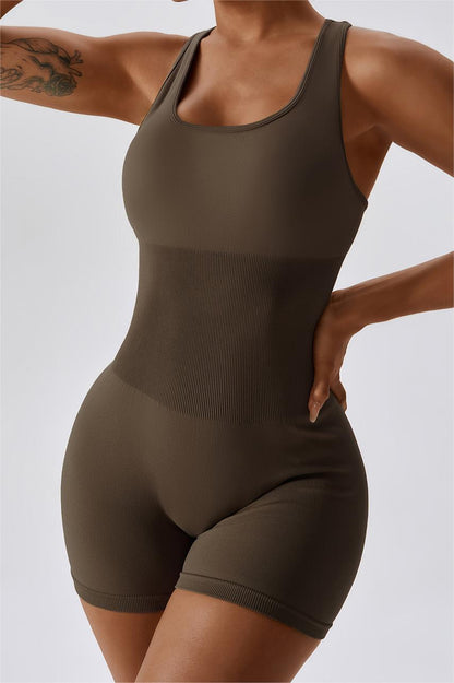 Seamless Racerback Athletic Romper - Comfort &amp; Style Awaits