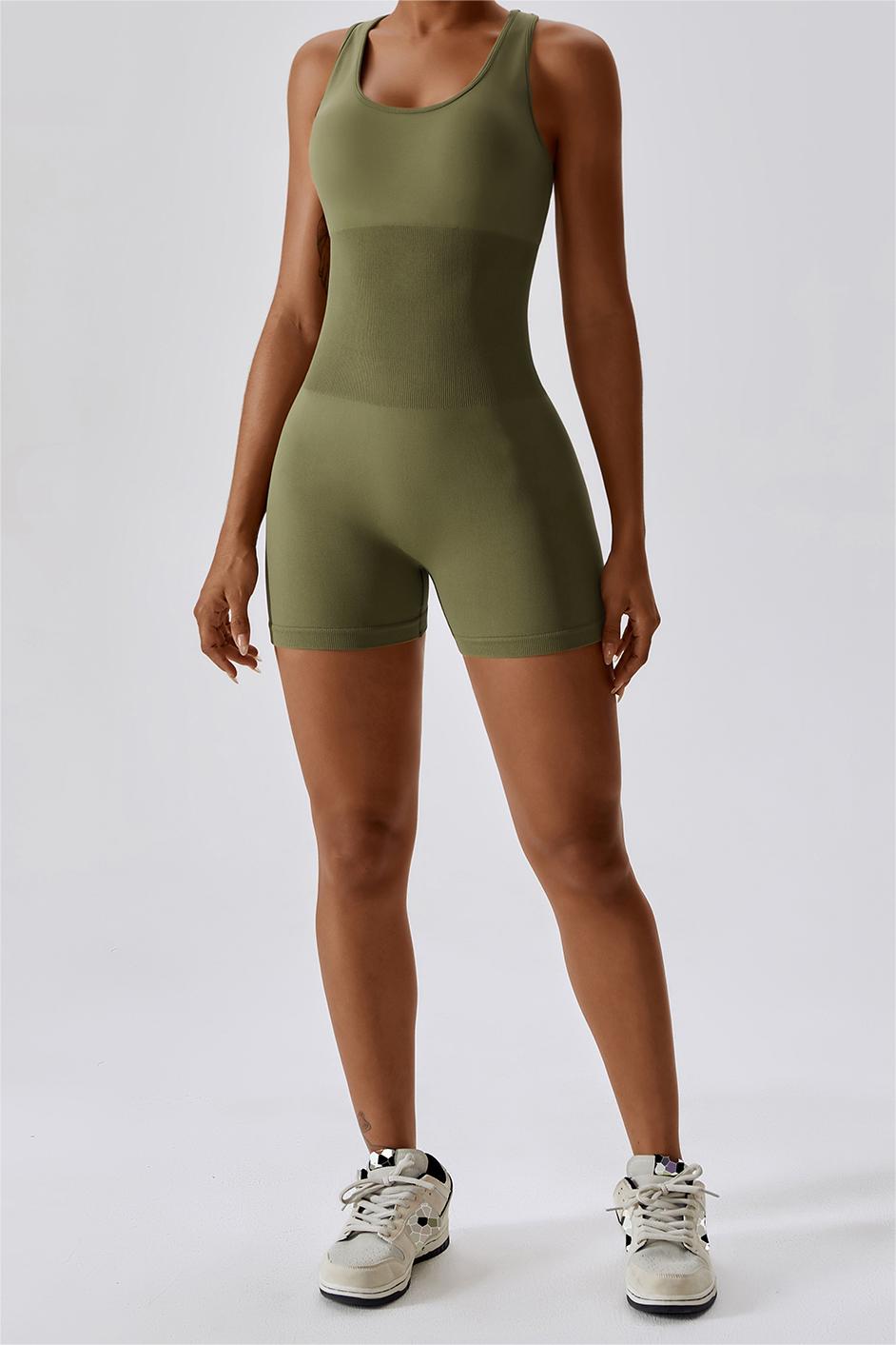 Seamless Racerback Athletic Romper - Comfort &amp; Style Awaits