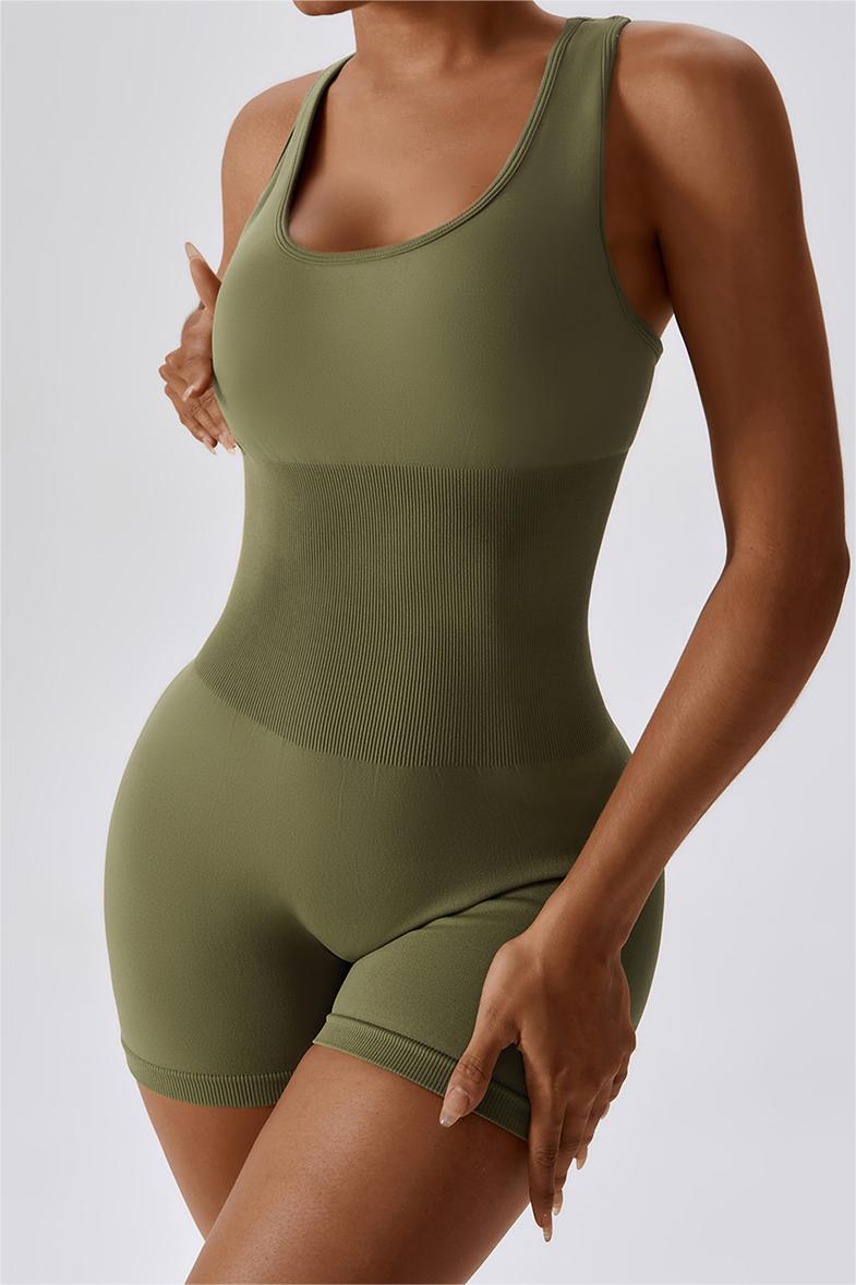 Seamless Racerback Athletic Romper - Comfort &amp; Style Awaits