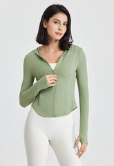 Long Sleeves Sports Hoodie with Thumb Holes