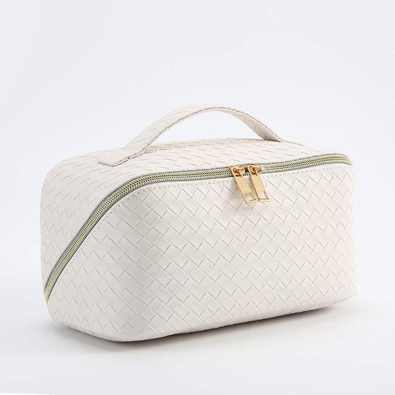 PU Leather Woven Storage Makeup Bag | Organize Your Cosmetics in Style