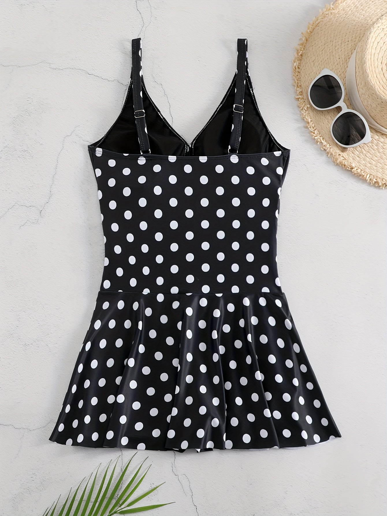 Star Print V Neck Stretchy One-piece Swimsuit