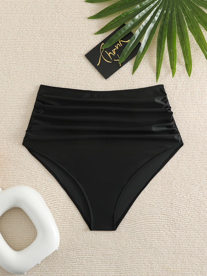 Flattering Ruched High Waist Tummy Control Swim Bottom