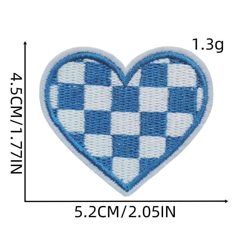 Grid Love Embroidery Stickers