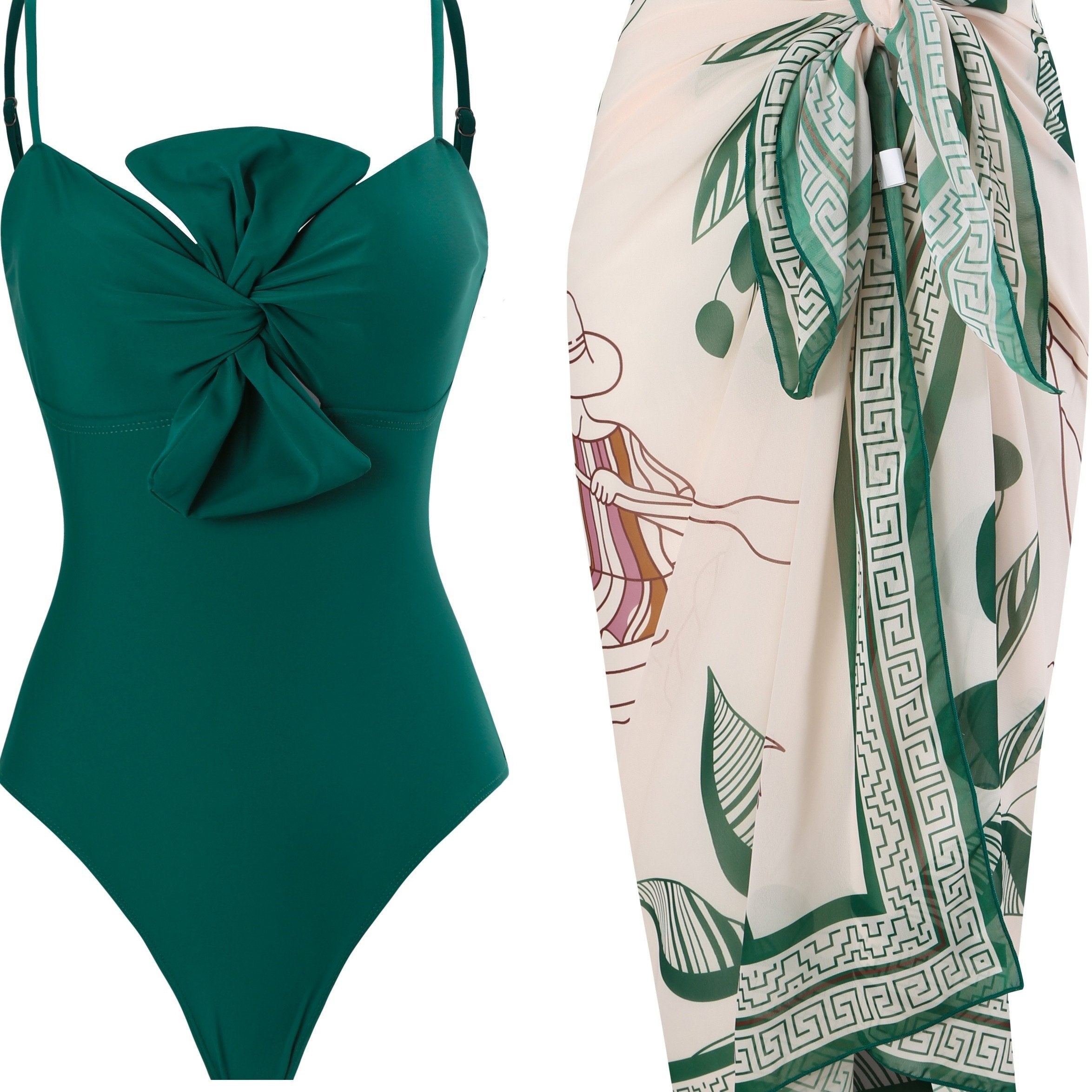 2-Piece Flattering Bow-Accent Swimsuits