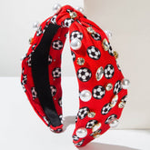Sports Style Ball Twisted Headbands With Studded Beads and Diamonds