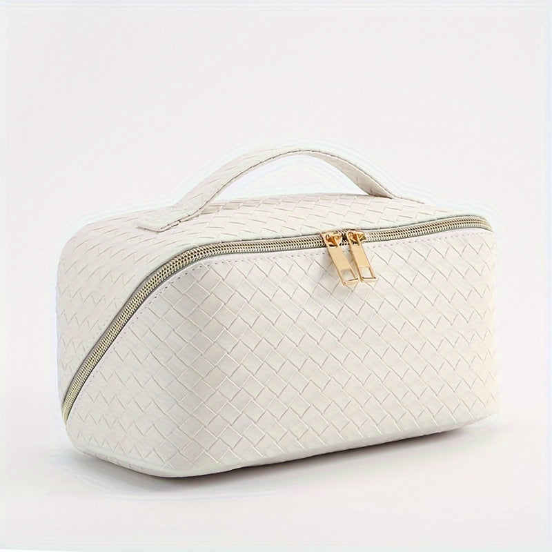 Large Capacity Cosmetic Bag with Handle &amp; Dividers